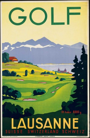 Golf Lausanne Vintage Poster